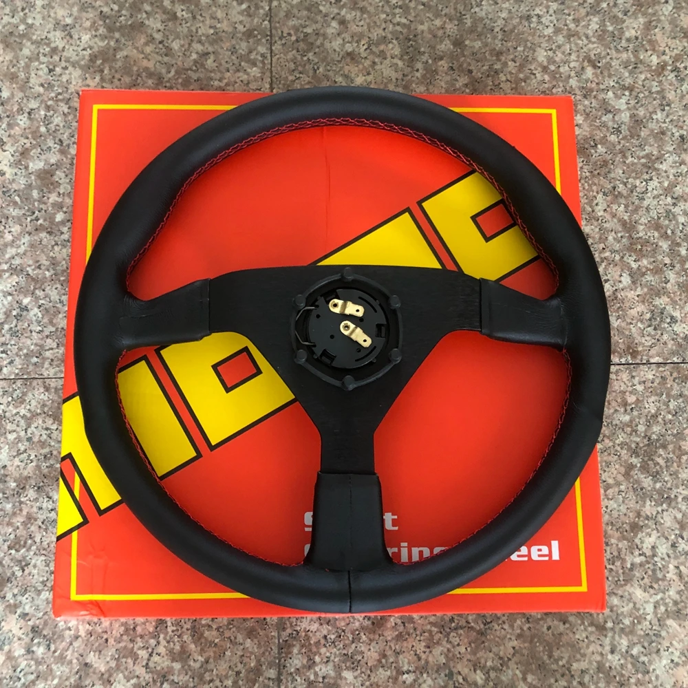 14Inch Drift MOMO Racing Monte Carlo Steering Wheel Car Leather JDM Steering Wheel Volantes For VW HONDA TOYOTA BMW Nissan VOLVO