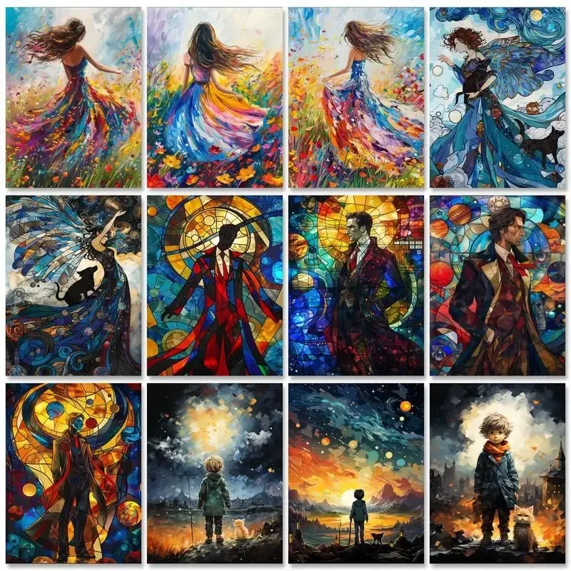 

604730 Abstract Picture By Numbers On Canvas Oil Paint Figure Painting By Numbers For Adults Home Decoration Gift 40x50CM