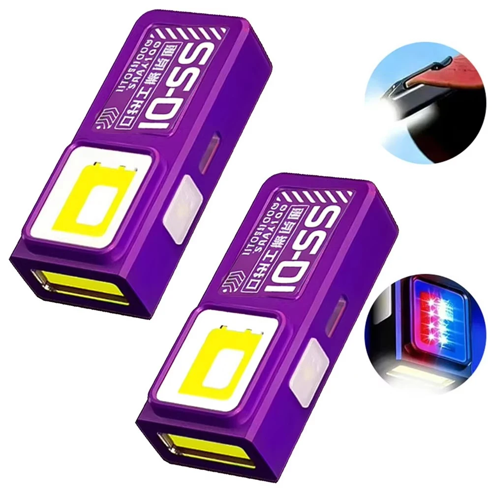 Mini COB LED Taschenlampe USB-C Wiederaufladbar Leistungsstarkes Arbeitslicht mit Clip Magnet Wasserdicht EDC Camping Wandern Taschenlampe