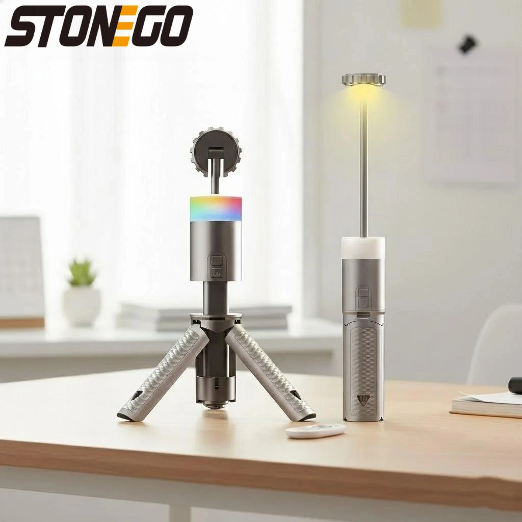 

Outdoor Camping Retractable Light 6000mAh Rechargeable Multifunctional Flashlight 15 Color Temperatures Long Lasting Searchlight