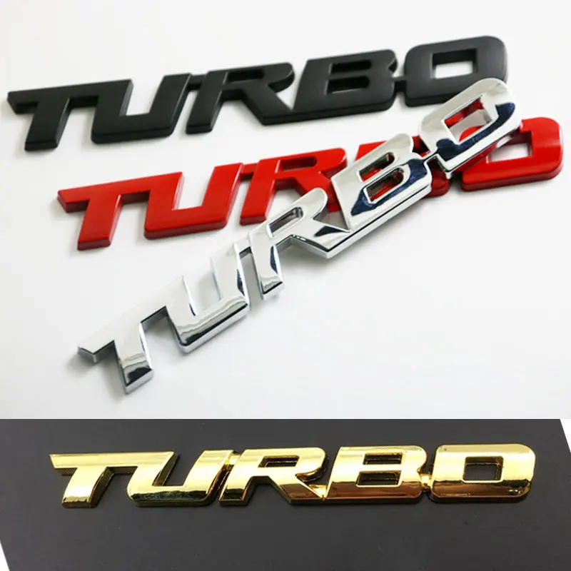 3D Metal Logo TURBO Emblem Creative Letters Nameplate Trunk Decal Turbo Sticker Car Boost Badge Auto Car Styling Accessories