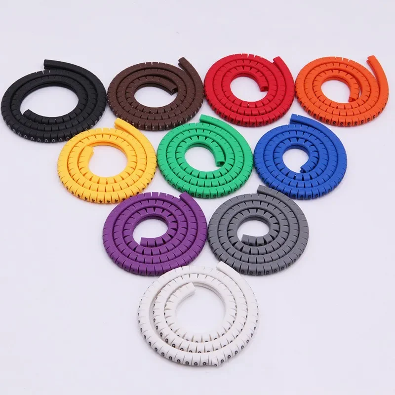 Cable Marker Wire Label EC-0 EC-1 500pcs Mark Number Wire 0 to 9 Colored 2.5 sqmm insulation Cable Label Wire Marker Labels