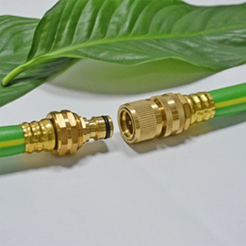 1-Set Quick-Connect Garden Hose Set - Leak-Free, Solid Brass 3/4\