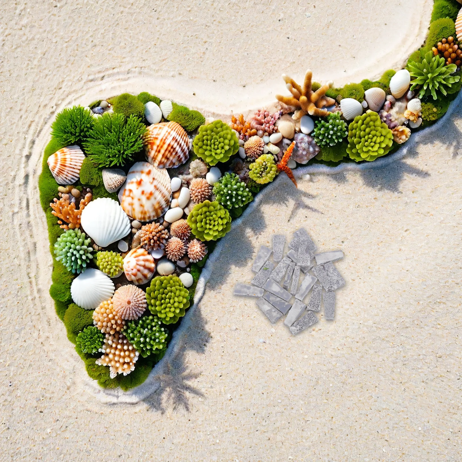 

20Pcs Micro Landscape Stones Resin Artificial Stone Slabs Simulated Stone Steps Garden Pathway Walkway Landscaping Decorative