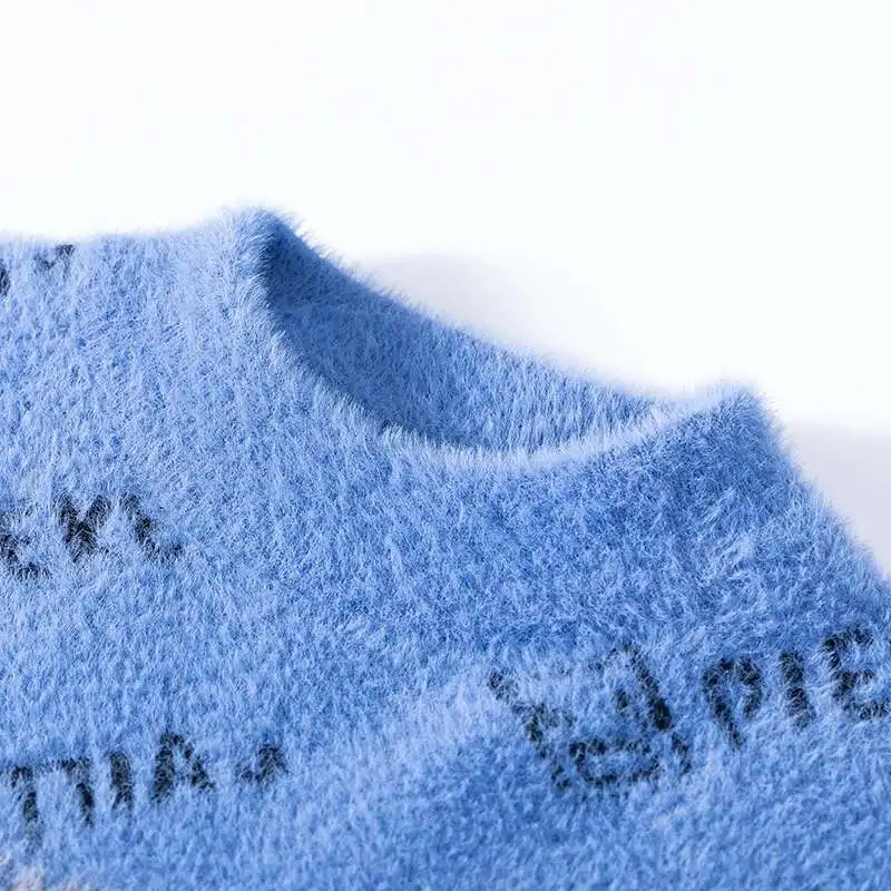 الرجال محبوك نصف الياقة المدورة سترة ، الأبجدية التدرج البلوز ، سليم صالح القمم ، سترة دافئة