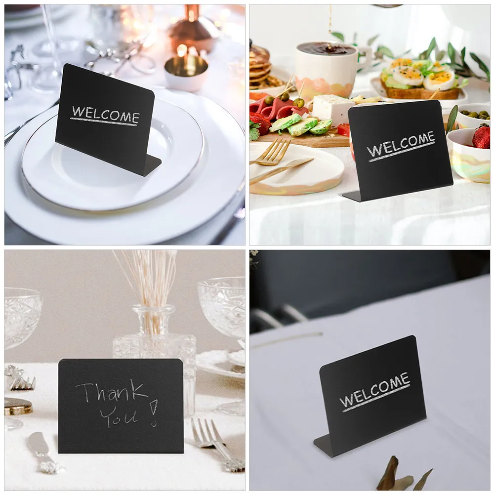 5Pcs Standing Chalkboard Sign Board Mini Desktop Memo Board Reusable Table Number Sign for Buffet Wedding Birthday Shop Notice
