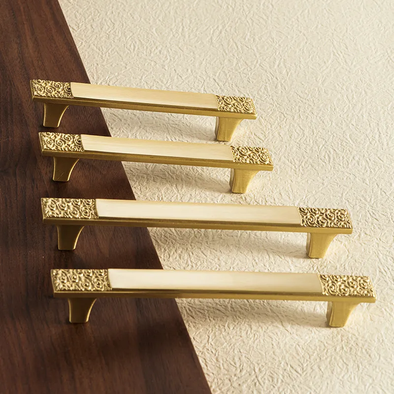 Schrankgriff Moderner Kleiderschrank-Türgriff Schubladengriff Antikes Kupfer Europäisches Messing Retro Küchenschrankknopf Möbelbeschlag – Detail 2