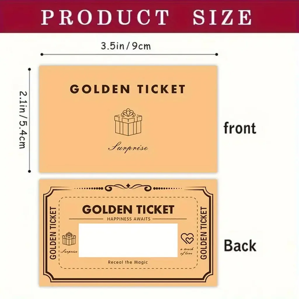 30 Sheets Diy Scratch Off Cards Golden Ticket With Stickers Romantic Gift For Birthday Anniversary Valentine'S Day Surprise view 3