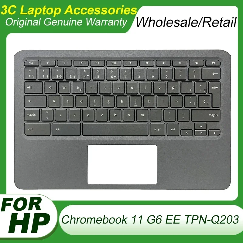 

Original New US Spainish Keyboard for HP Chromebook 11 G6 EE TPN-Q203 Laptop Palmrest Upper Top Cover Case Replace L14921-001