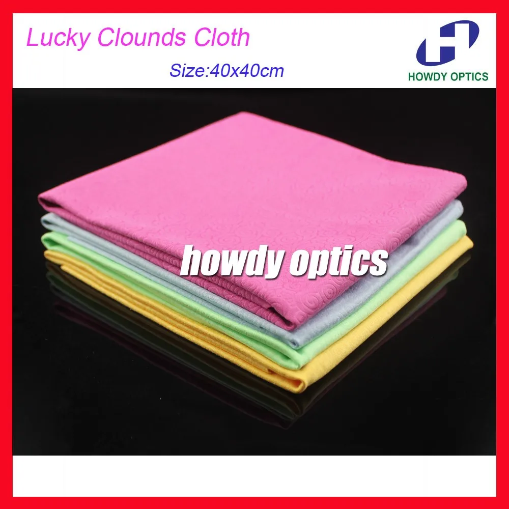 

10pcs 40x40cm Big Size Quality Lucky Clouds neddle 1 Eyeglass Glasses Lens Eyeglasses Microfiber Cleaning Cloth