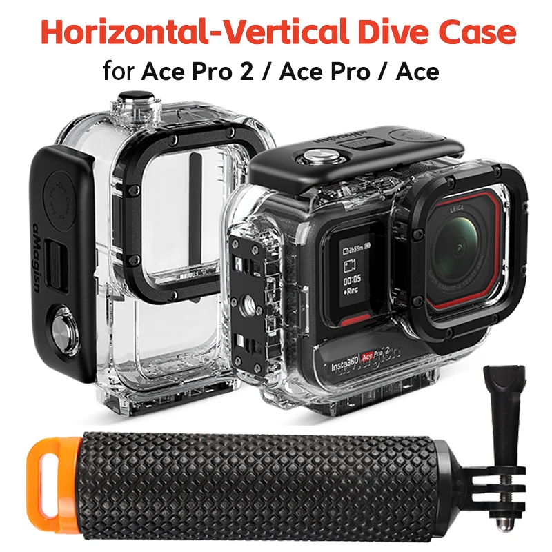 60M Underwater Protective Case For Insta360 Ace/Ace Pro/Ace Pro 2 Diving Housing Cover Anti-Fog Quick Release Camera Accessories