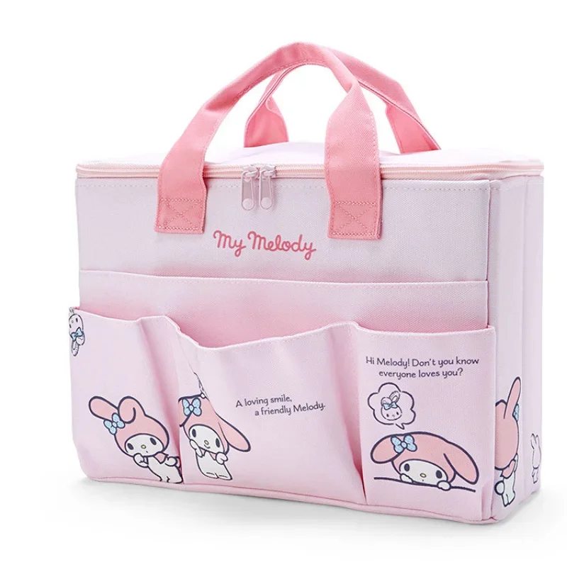 Sanrio Hello Kitty Cinnamoroll Kuromi torebka torebka płócienna torba na co dzień eko przenośna torba kilka kieszeni studencka o dużej pojemności