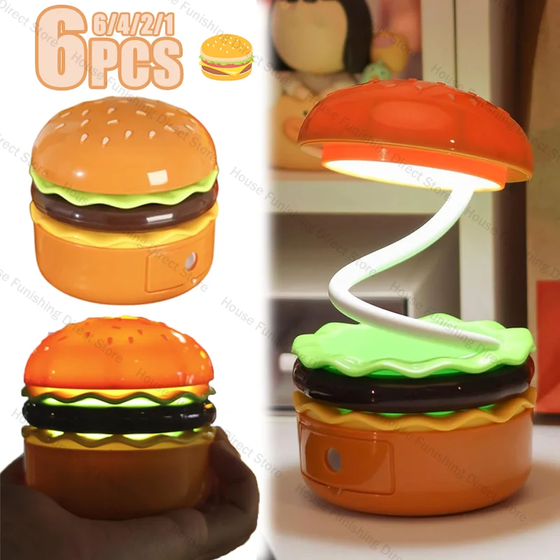 

New Hamburg Night Light Pencil Sharpener LED Reading Lamp Storage Atmosphere Table Lamp Perfect DIY Bedroom Decoration Gift