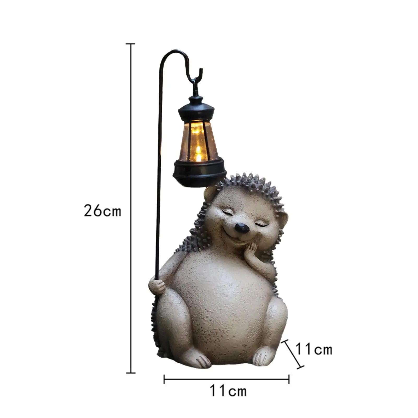 Statua da giardino con scultura di animali in resina con figura illuminata a luce solare per esterni