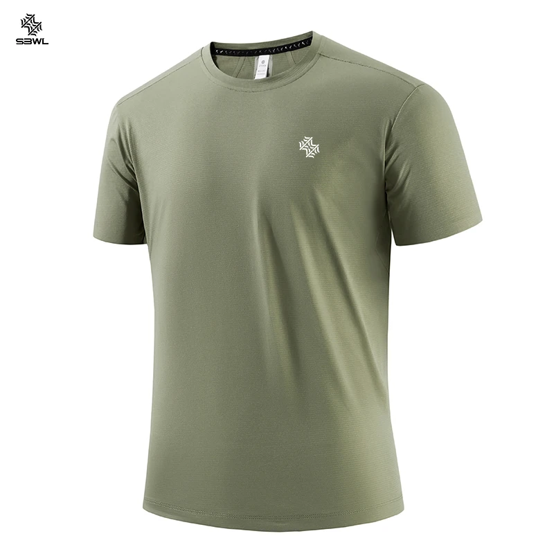 SBWL High quality Outdoor hiking mountaineering Tees running weight loss fitness sports quick drying T-shirt Men's Ice silk Tops - Image 4