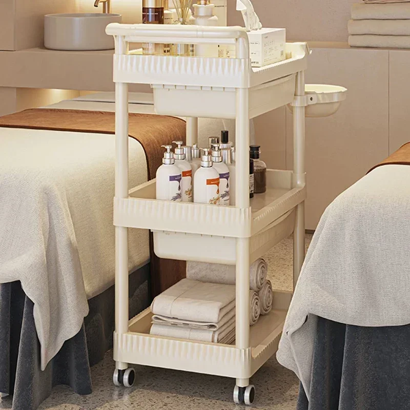 Cream Style Simplicity Trolley Barber Shop Storable Modern Trolley Designer Multifunctional Furniture Pousser Un Chariot HBSC