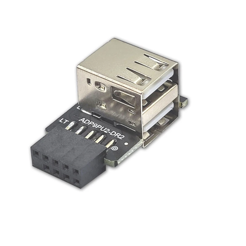 

9Pin to USB Adapter USB Connector Internal Motherboard 9pin Female to 2 Ports USB2.0 Type A Female Connector Riser B0KA