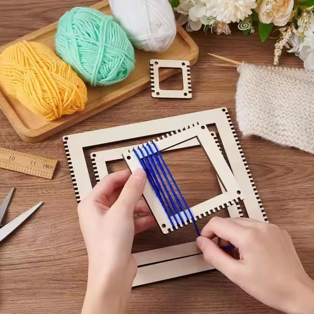 Versatile Wooden Weaving Loom Kit Weaving Comb Traditional Hand Weaving Machine Modular Design Art Crafts Mini Loom Set