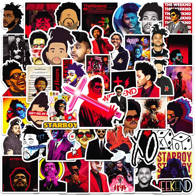 

50PCS Singer The Weeknd DIY Stickers Phone Trunk Refrigerator Waterproof Anime Stickers Anime Figure Image Toys Sticker Gift