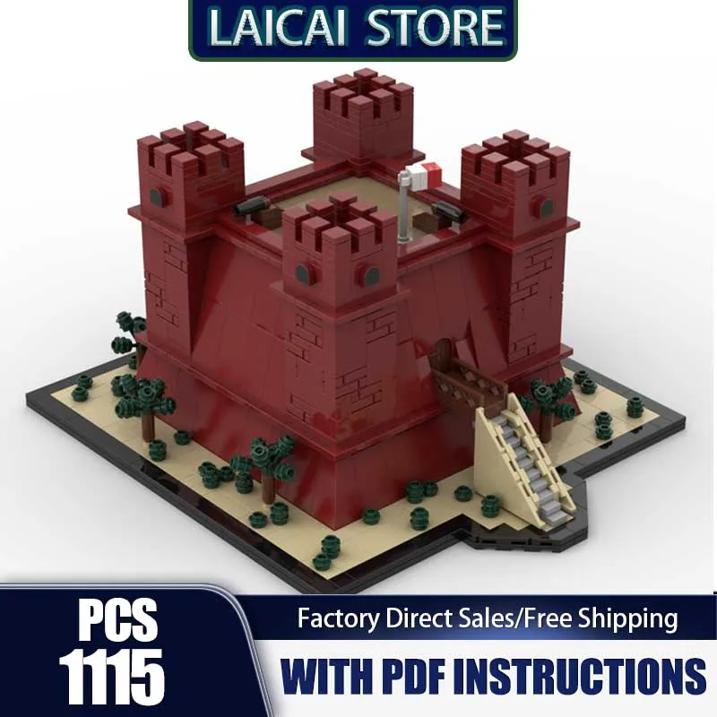 

City Street View Model Moc Building Blocks Red Malta Tower Model Bricks DIY Assembly Construstion Holiday Set Toys Gifts