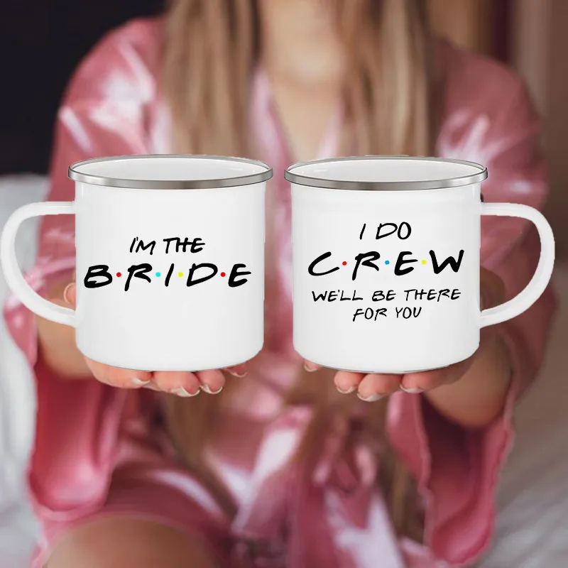 I'm The Bride I Do Crew Print Mug Funny Bachelorette Party Coffee Mugs Bridesmaid Drink Dessert Wine Cup Maid of Honor Cups Gift