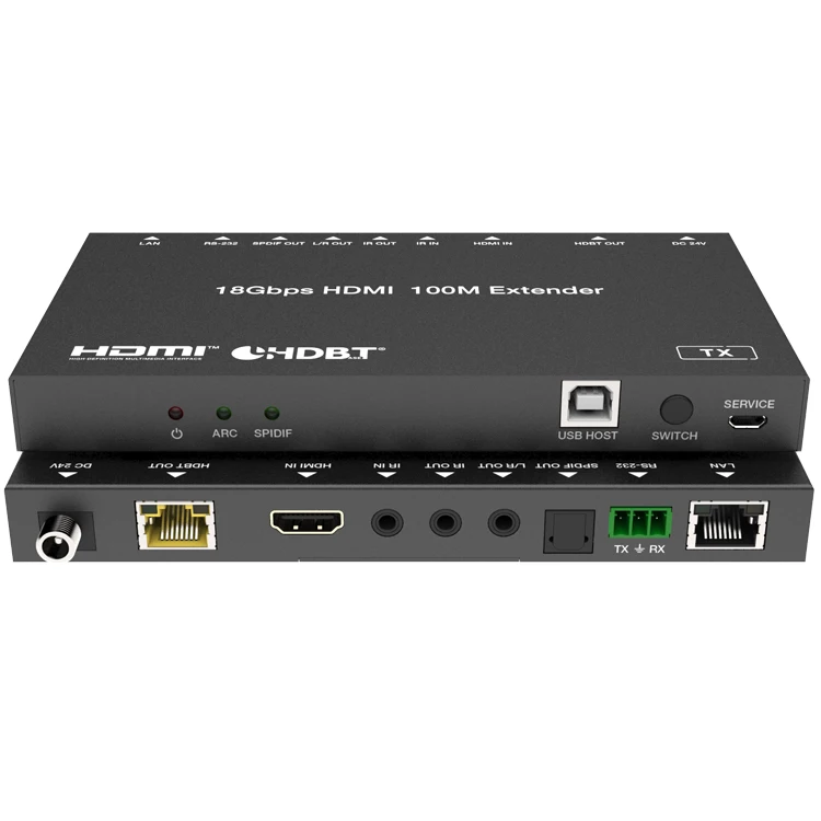 18Gbps hdmi kvm extender with Bi-directional IR supports USB KVM and PoC function