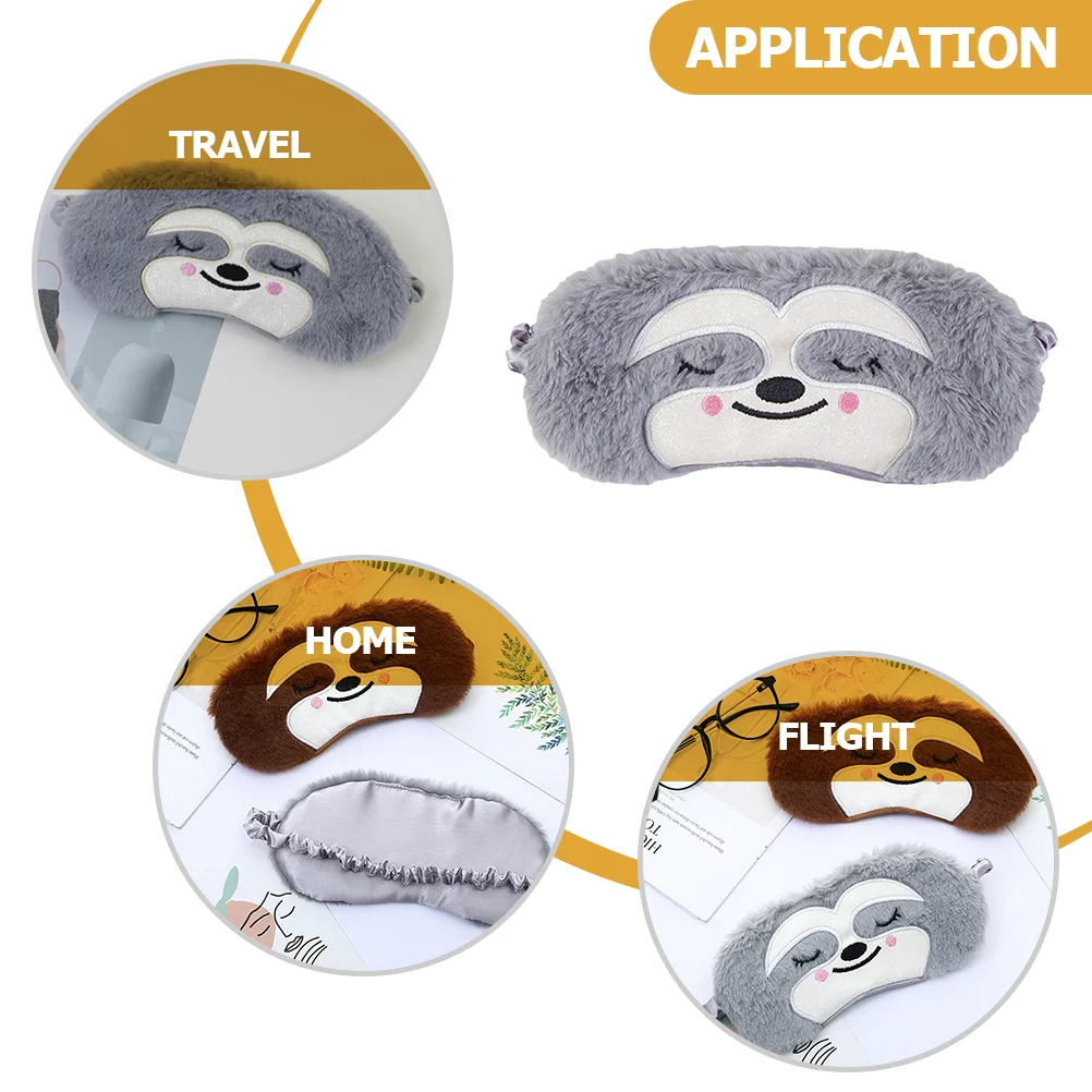 Cartoon Blindfold Sleep Mask for Girls Sleeping Kids Eye Covers Cute Plush Satin Cotton Animal Masks Child