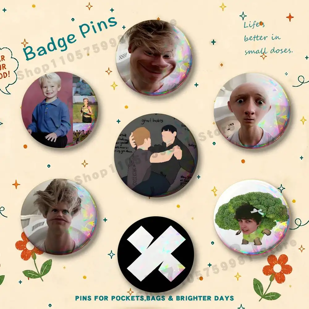We Love S-Sam and Colby Badges Pins Button Custom Anime Role Old-school Brooches Cartoon Collar Gifts