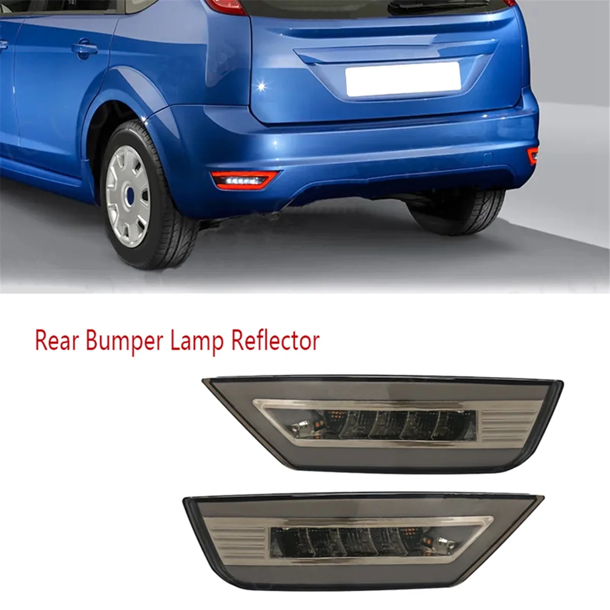 12V Rear Bumper Lamp Reflector Fog Light Turn Signal for Ford Focus Hatchback 2009-2013 Ecosport 2013-2020 Kuga Escape