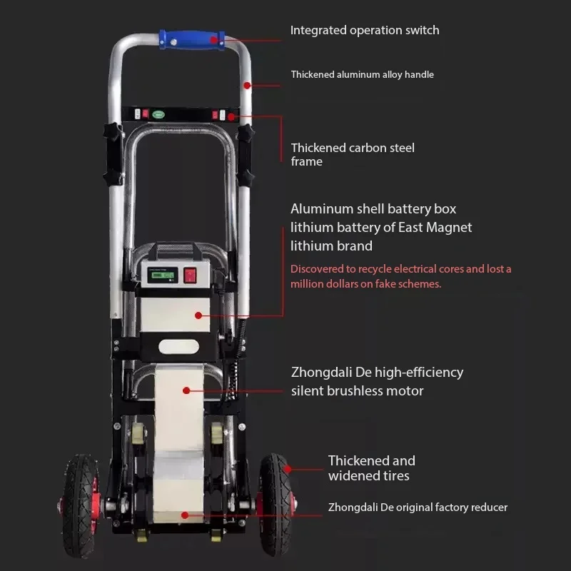 Powered Stair Climbing Dolly - Electric Forklift Hand Truck for Bottled Water & Heavy Item Transport