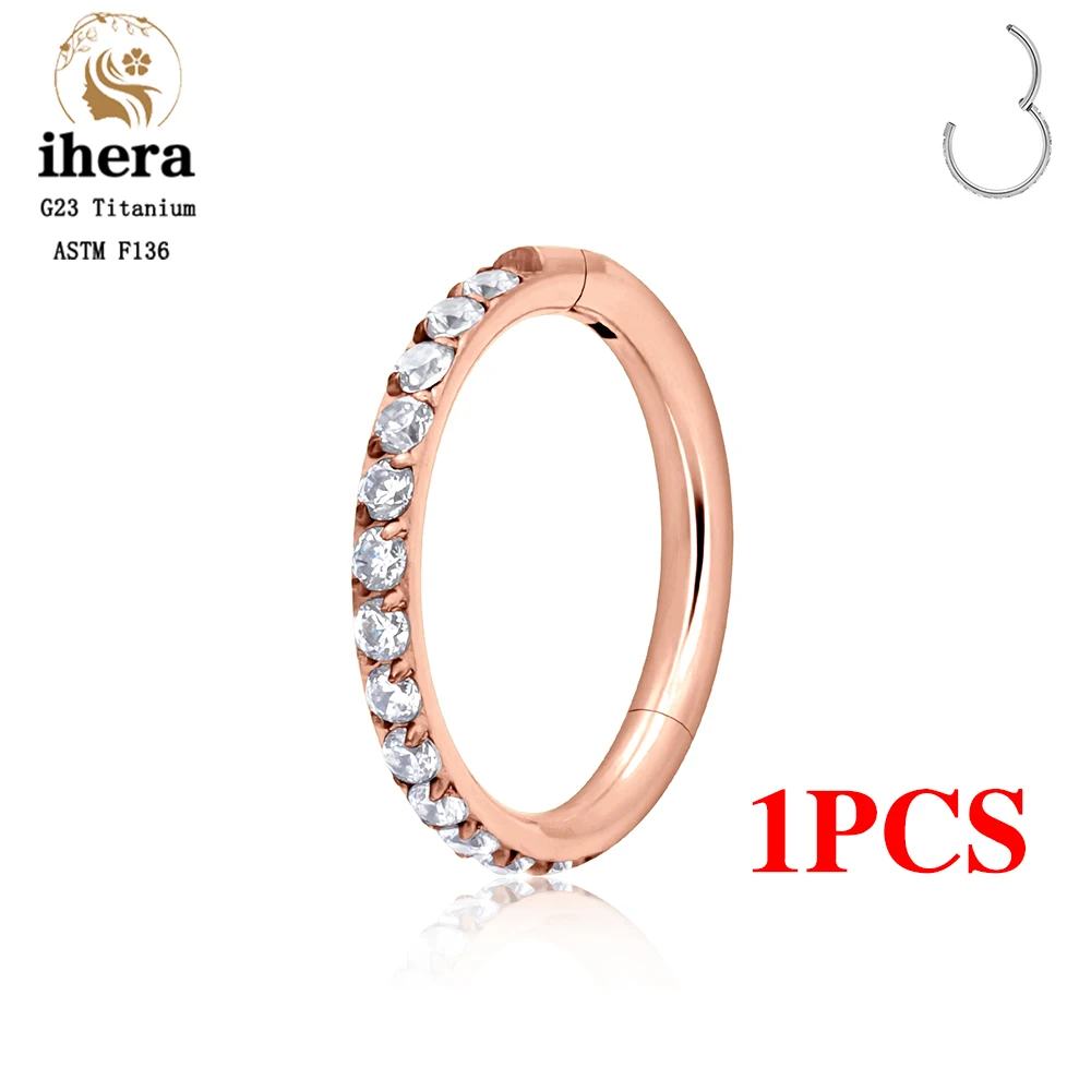 1/10PCS G23 Titanium Neusringen Septum Clicker Oorkraakbeen Tragus Helix Daith Oorbellen Hoops 16G 18G CZ body Piercing Sieraden