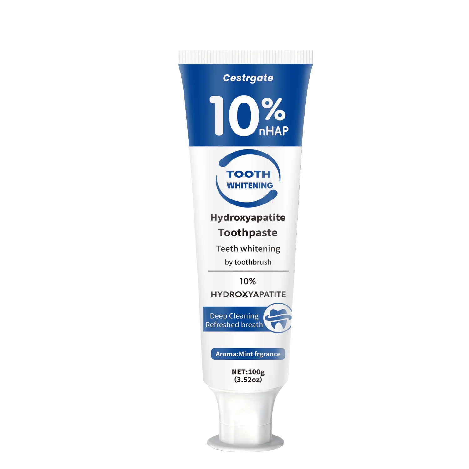 Pasta de dientes de hidroxapatita, blanqueamiento dental de hidroxapatita 10%, pasta de limpieza profunda, aliento fresco fortalece el cuidado dental, c básico