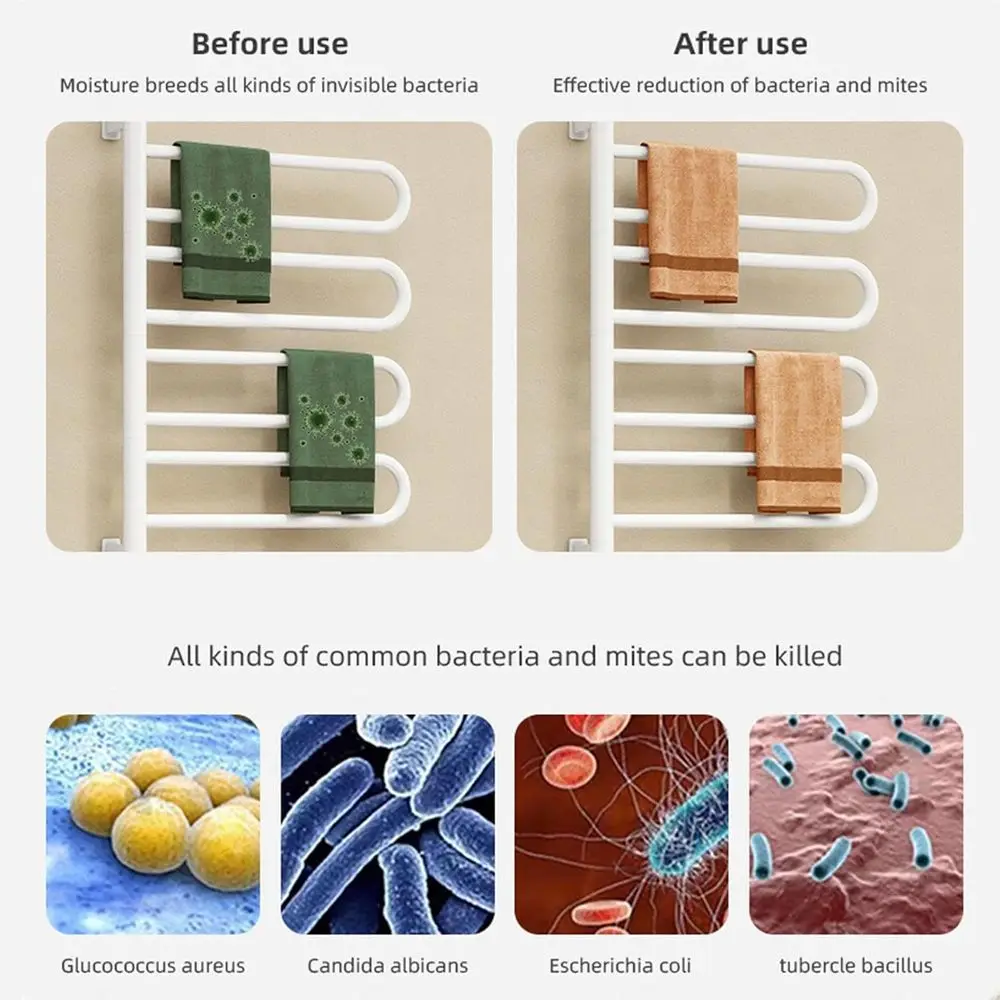 전기 타월 워머 회전 가능 180도 ° 타이머와 스마트 온도 조절 기능이 있는 타월 건조대, 전기식 타월 랙