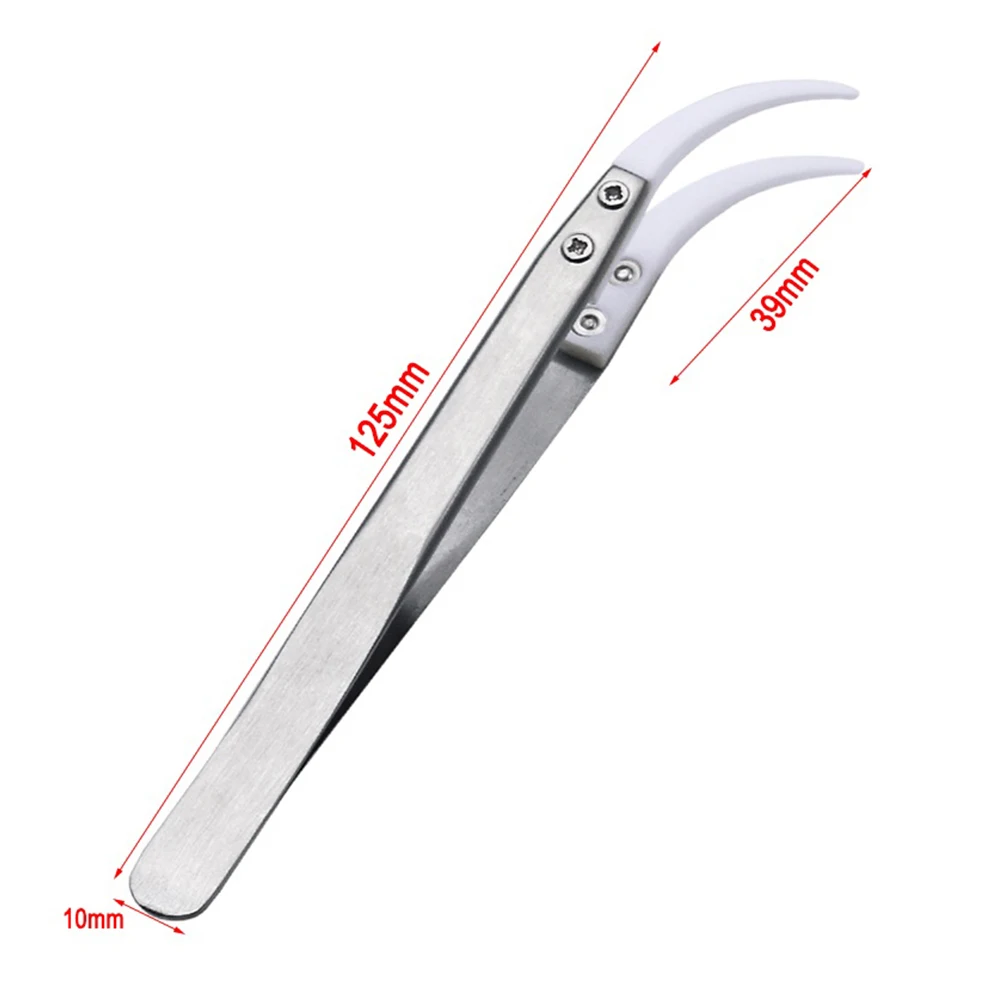 Ceramic Clips Ceramic Tweezers Durable High Temperature Straight Tip Tweezers 1pc Antimagnetic Ceramic Tweezers