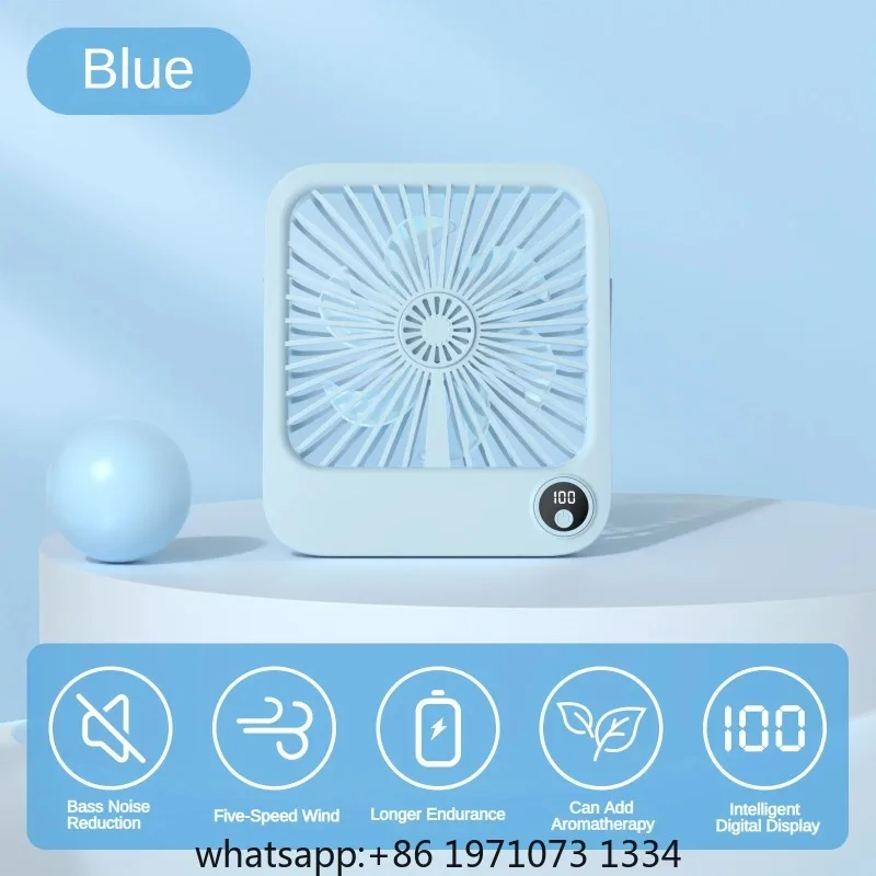 Desktop Small Fan Portable Outdoor Office USB Folding  Digital Display Ultra Slim