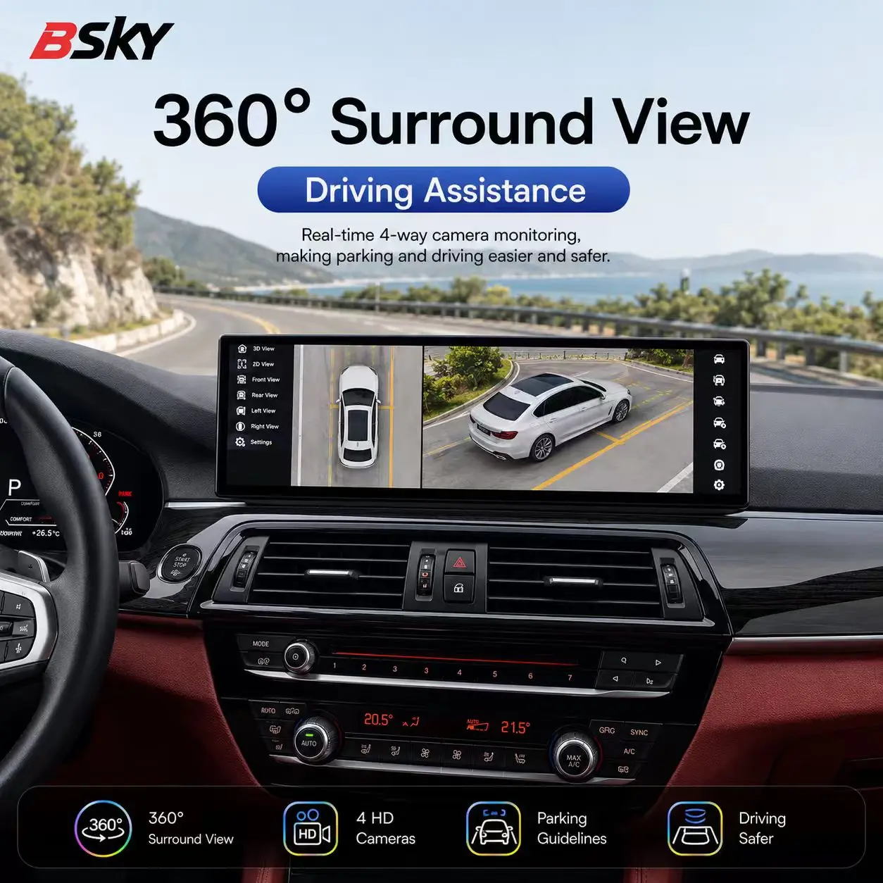 14.9-inch 5 Series GT 3 4SeriesX5X6 Modified Central Control Large Screen Navigation 360 Panoramic All-in-one Machine for BMW