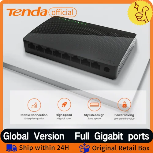 Tenda Gigabit ethernet Swicth 8 puertos conmutador de red de internet 10/100/1000Mbps 5 puertos conmutador inteligente conmutador Soho rápido