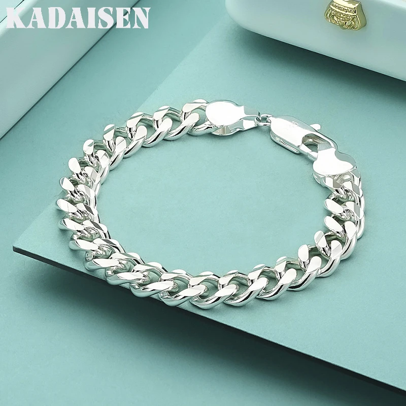 Armband aus 925er-Sterlingsilber für Damen und Herren, klassische quadratische Goldkette, Hochzeit, Party, Weihnachtsgeschenke, Modeschmuck