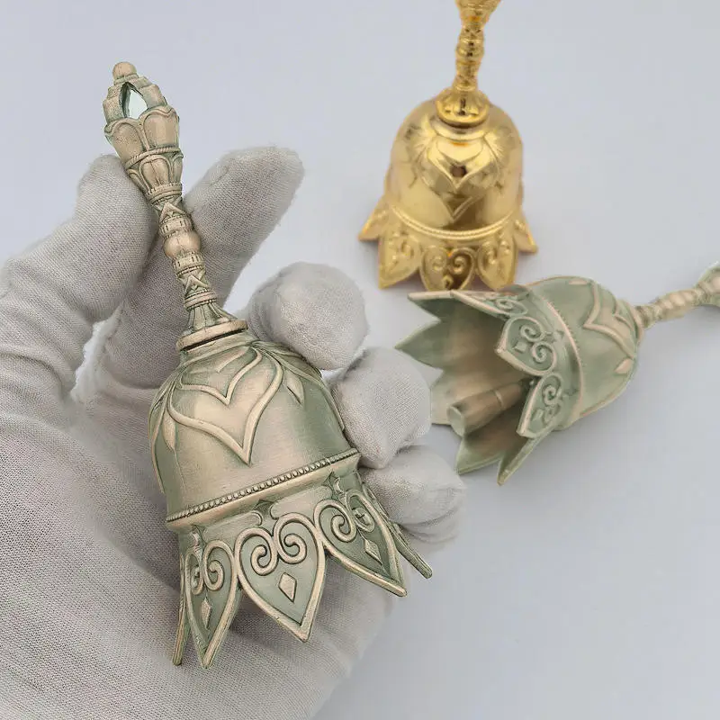 الرجعية اليد جرس الذهبي عشاء جرس بصوت عال واضح الصوت خمر نمط لمطعم الكنيسة المدرسة الفصول الدراسية ديكور الرجعية #1