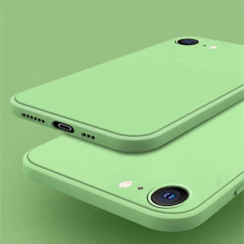 For iPhone SE 2022 Case Phone TPU Luxury Original Back Square Liquid Silicone Case For iPhone 13 Pro Max SE 2020 2022 Soft Cover