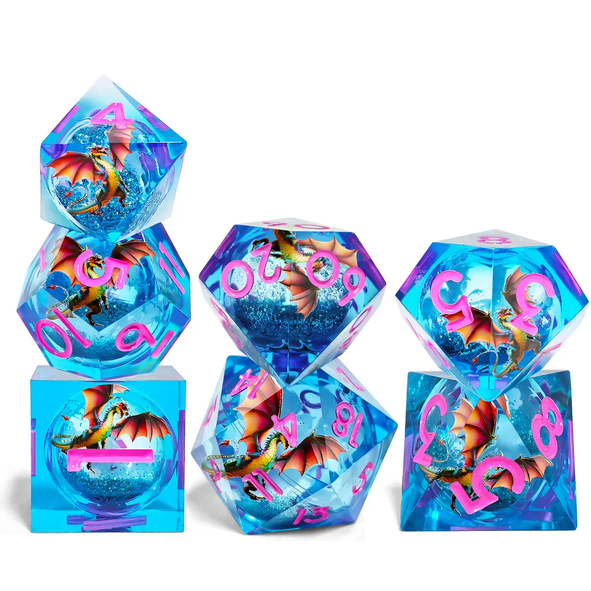 드래곤 리퀴드 코어 다이스 세트 - 7개 블루 레진 다 - Dice Set Polyhedral 리뷰 및 가격