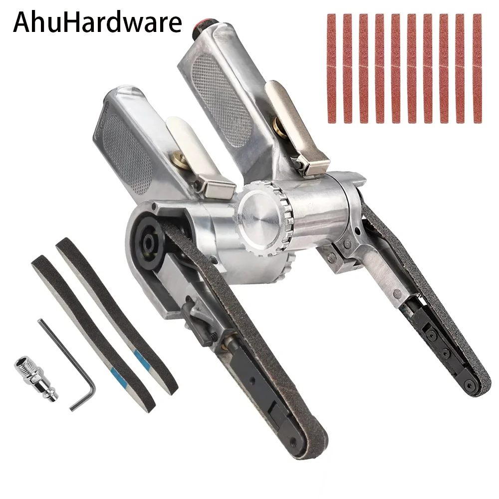 AhuHardware 20*520/10*330mm Air Belt Sander Sanding Machine Grinding Belt Grinder Air Compressor Sanding Pneumatic Tool 15000rpm