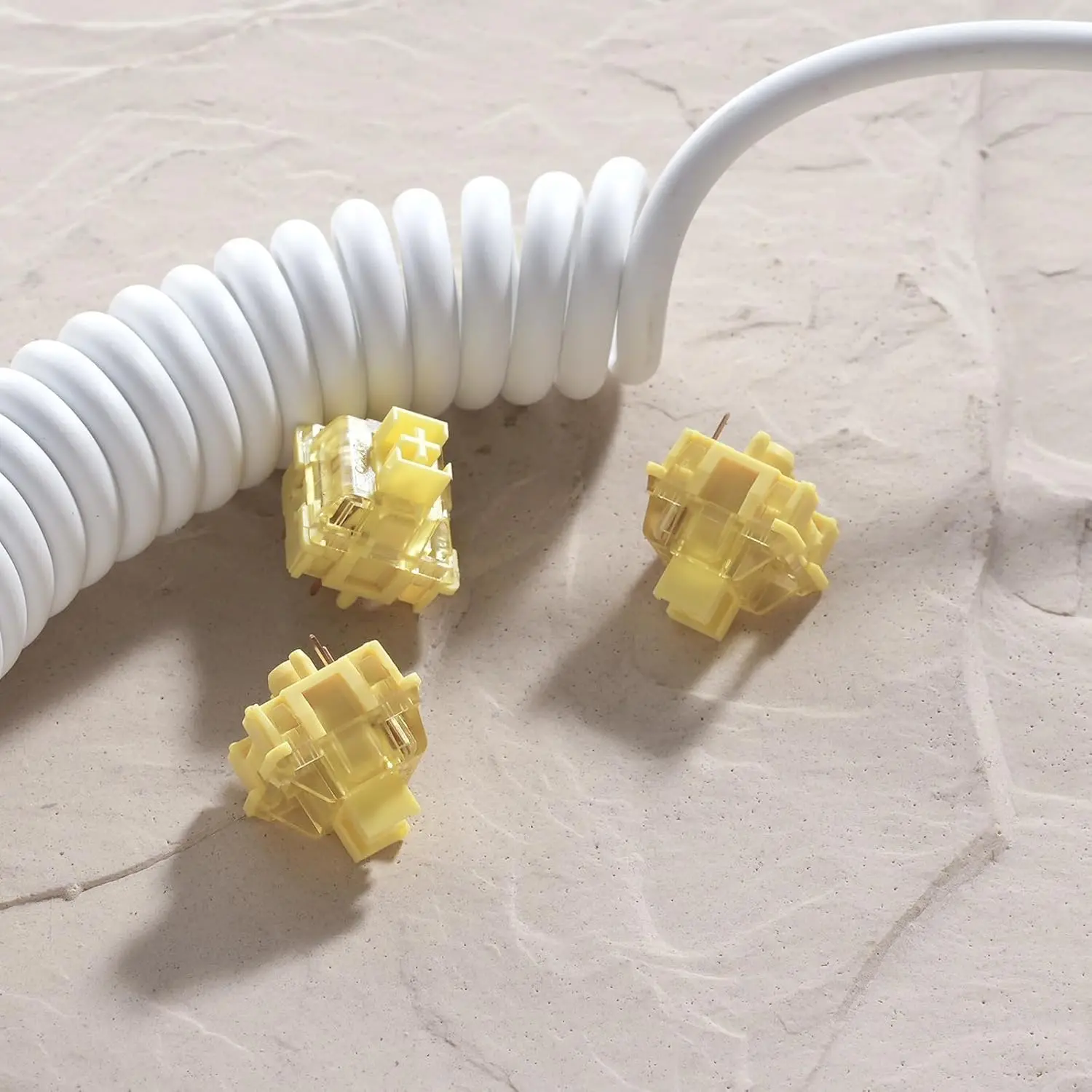 Akko-V3 Creamy Yellow Pro Keyboard Switch com Dustproof Stem, Teclado Gaming Mecânica, 5-Pin Switches Lineares, 50g, 45Pcs