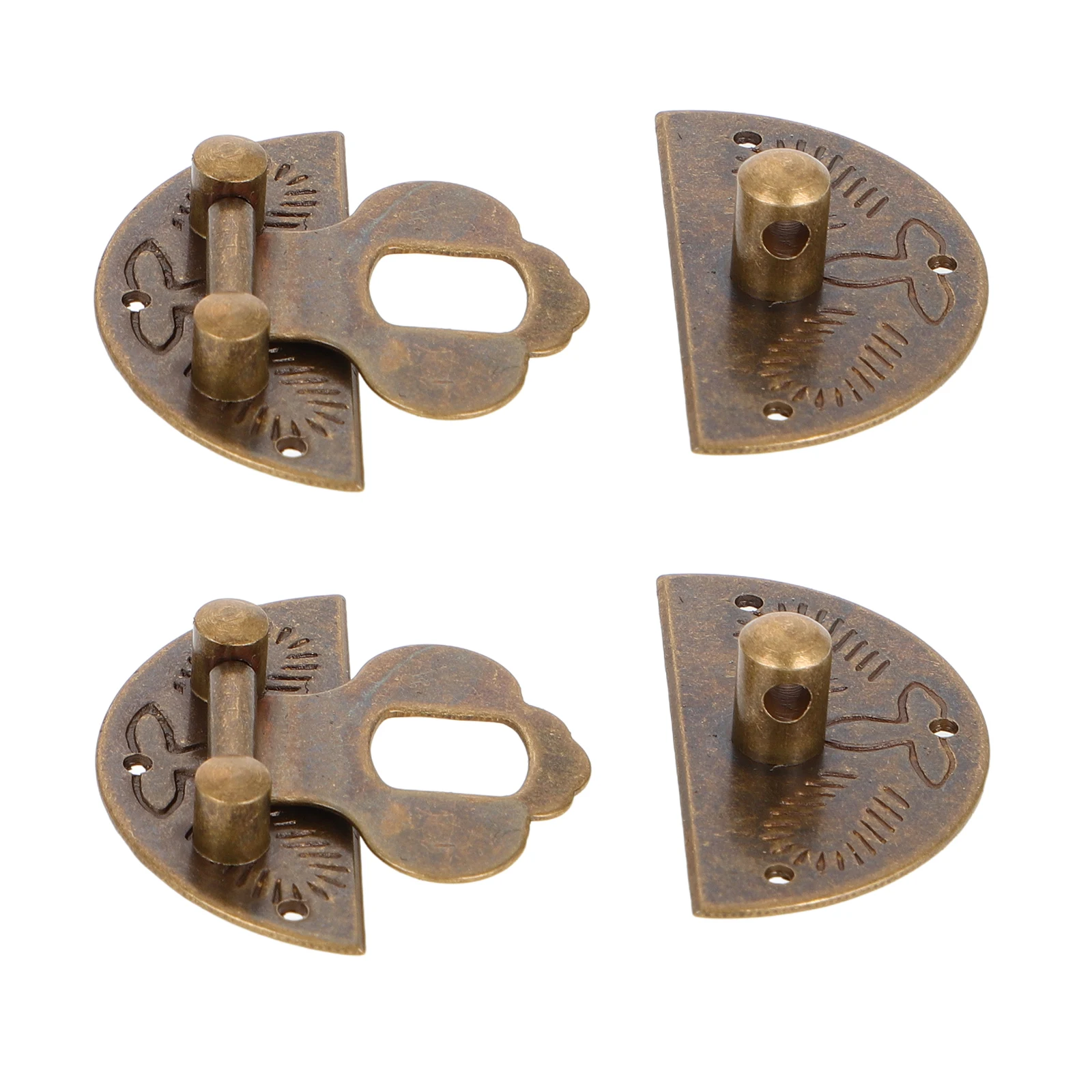 

2pcs 3Cm Brass Box Latch Round Vintage Clasp For Jewelry Cabinet Door Small Latches Hardware Replacement Toggle Catch