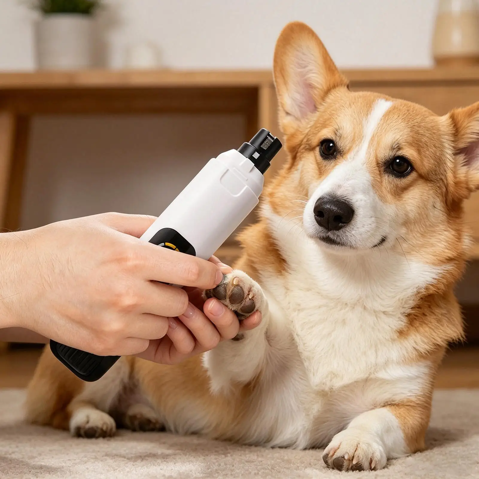 

Dog Nail Grinder Quiet USB Rechargeable Double LED Lights 6-Speed Dog Electric Nail Grinder For Home Salon Travel Outdoor Kitten