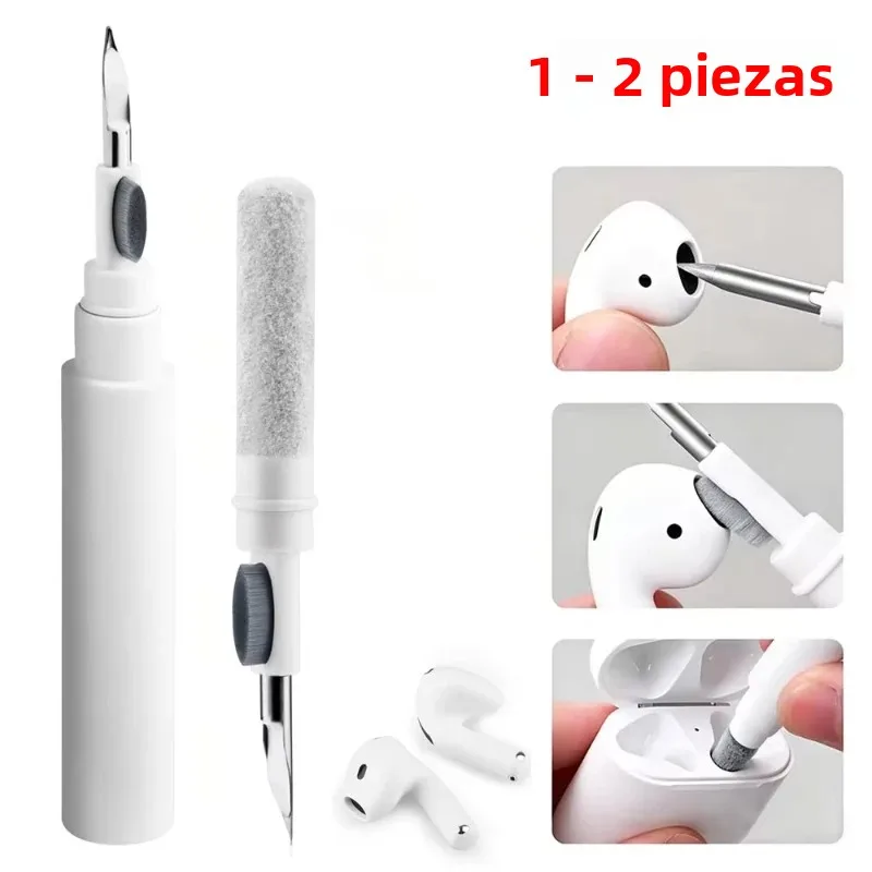 Kit de Limpieza 2 en 1 (2 Piezas) con Bolígrafo Limpiador para Auriculares Airpods/Airpods Pro, 3 Cepillos, Herramientas de Limpieza para Auriculares