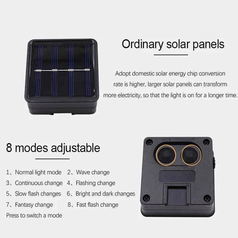 LED Solar Mushroom Lights String Set Of 10/20Pcs 8 Modes Lawn Fairy Lights Outdoor Garden Patio Path Landscape Decoration Lamps