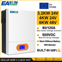 Easun 6kw/48v 4kw/3.2kw/24v 230V Off Grid Inverter Pure Sine Solar Charger MPPT 80/120A Battery 50/60Hz Hybrid with WIFI