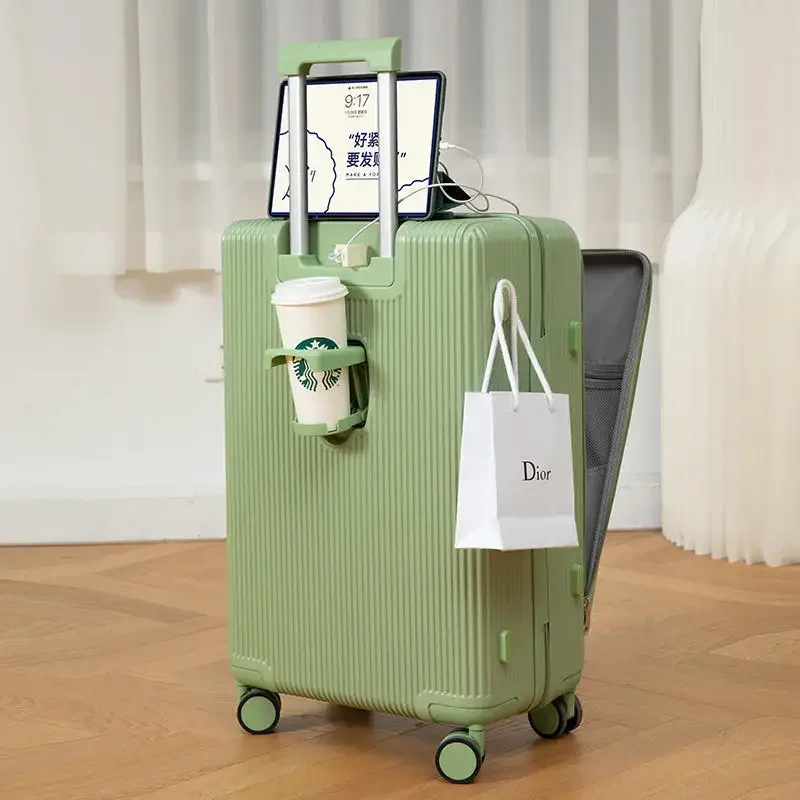 FirstMeet-Valise à roulettes multifonctionnelle pour hommes et femmes, bagage à main, boîte de voyage, 20 po, 24 tiges de traction, mot de passe,