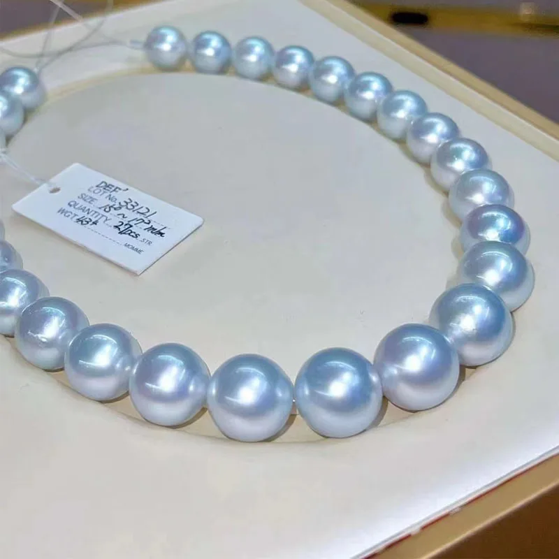 New high-end pearl collar 15-17.2mm perfect round slightly flawed Australian natural saltwater pearl Dao white necklace